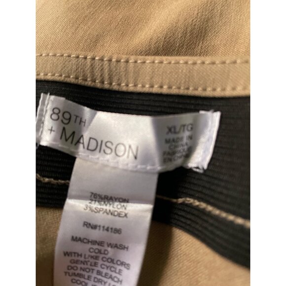 Comfort Waist Tan Womens XL Pants By 89th + Madison - Picture 8 of 8